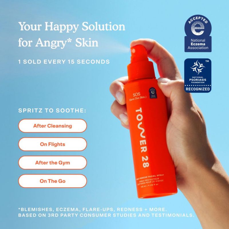 Spray facial Tower 28 SOS Daily Rescue para pieles sensibles