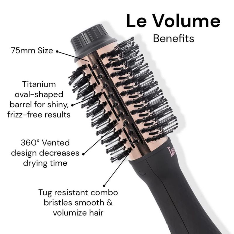 Cepillo para secador L'ANGE HAIR Le Volume 2 en 1 titanio negro