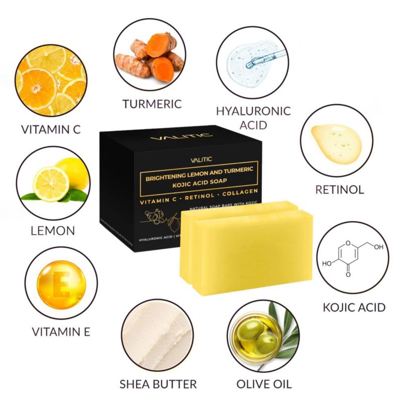 Jabón VALITIC Iluminador de limón y cúrcuma con vitamina C paquete de 2