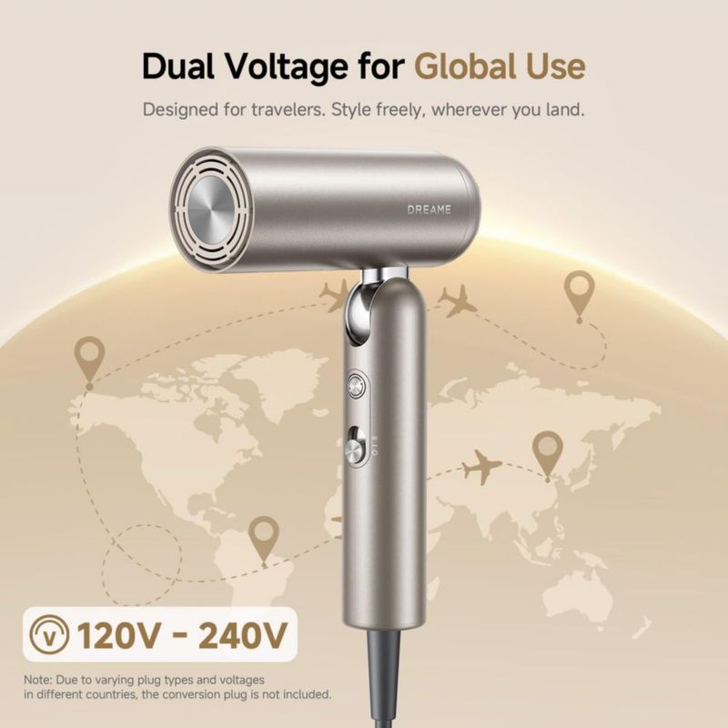 Secador de Pelo Dreame Pocket Pro 1300W Iónico con Difusor 120V/240V