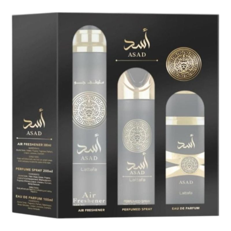 Lattafa asad gift set 3 piezas