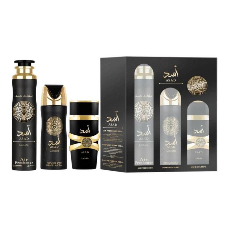 Lattafa asad gift set 3 piezas