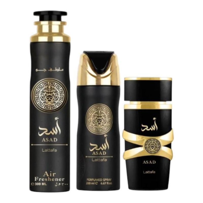 Lattafa asad gift set 3 piezas