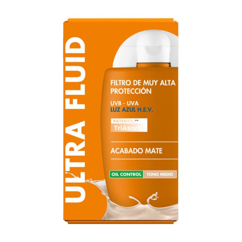 Avène  Ultra Fluid Oil Control Protector Solar Facial Con Color Tono Medio FPS50 50 ML
