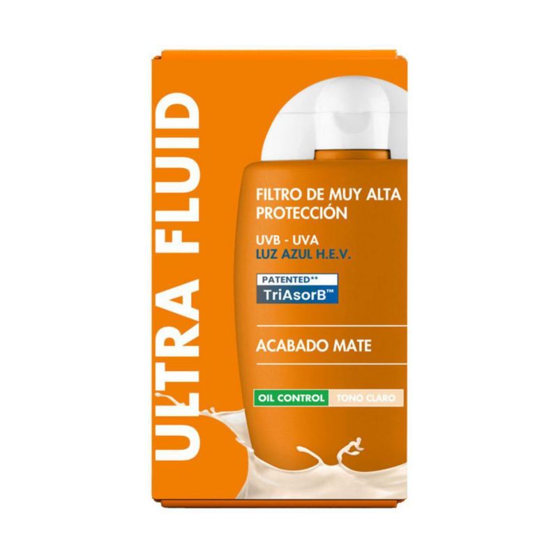 Avène  Ultra Fluid Oil Control Protector Solar Facial Con Color Tono Claro FPS50 50 ML