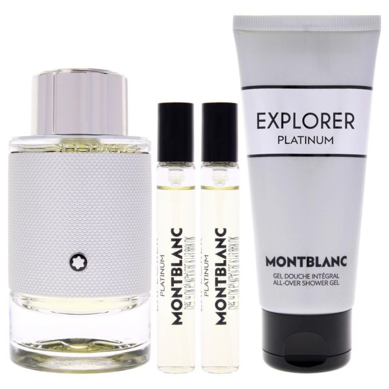 Set de regalo de perfume Mont Blanc Explorer Platinum 4 piezas