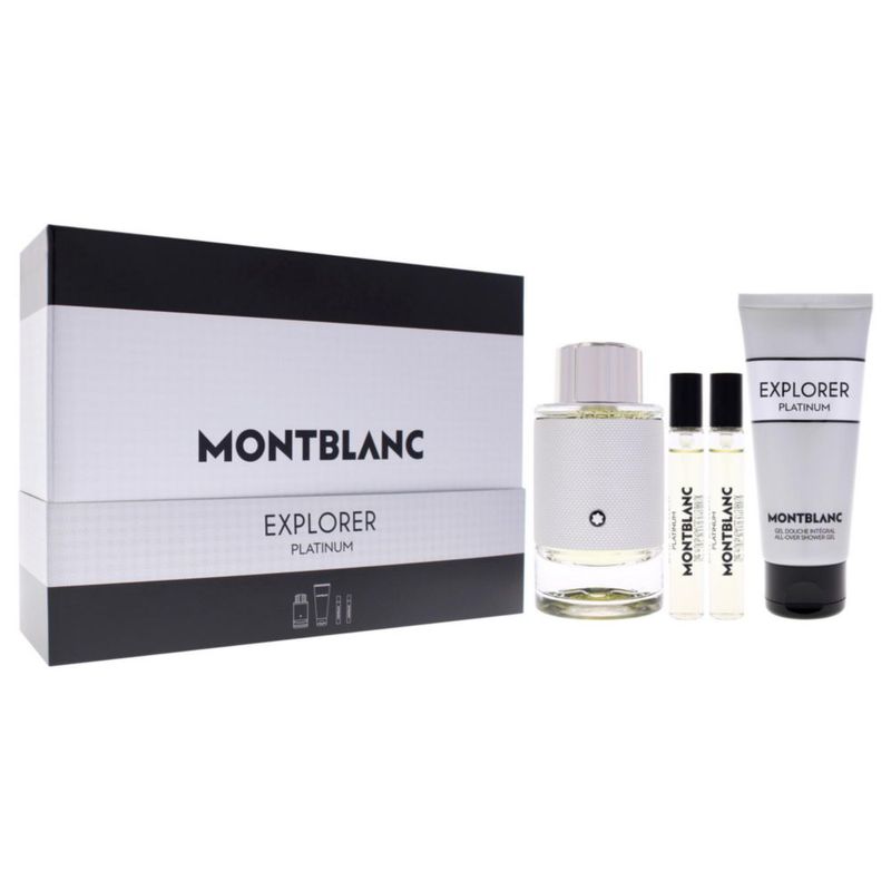 Set de regalo de perfume Mont Blanc Explorer Platinum 4 piezas