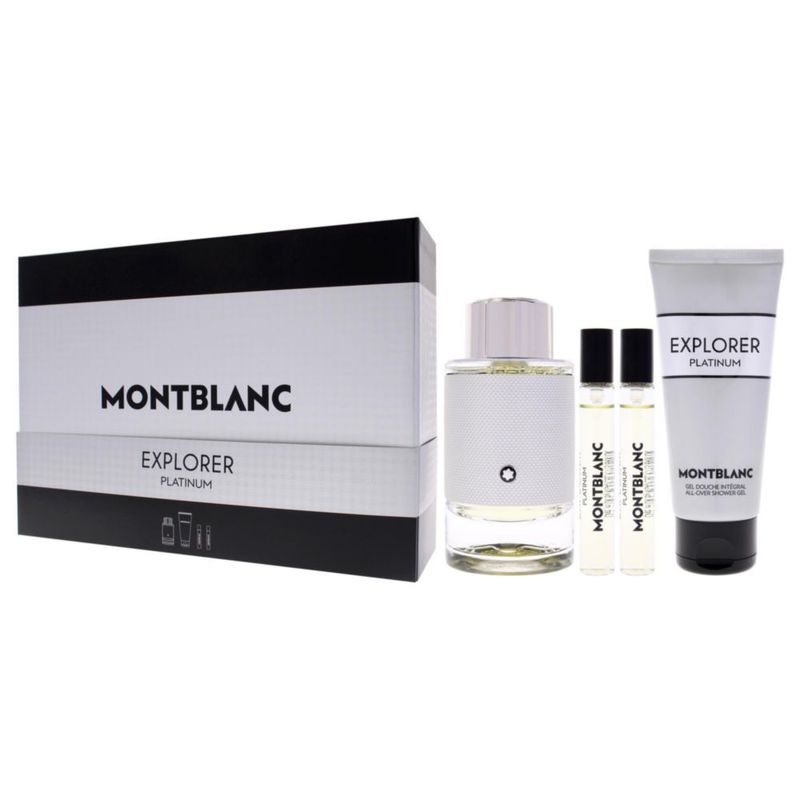 Set de regalo de perfume Mont Blanc Explorer Platinum 4 piezas