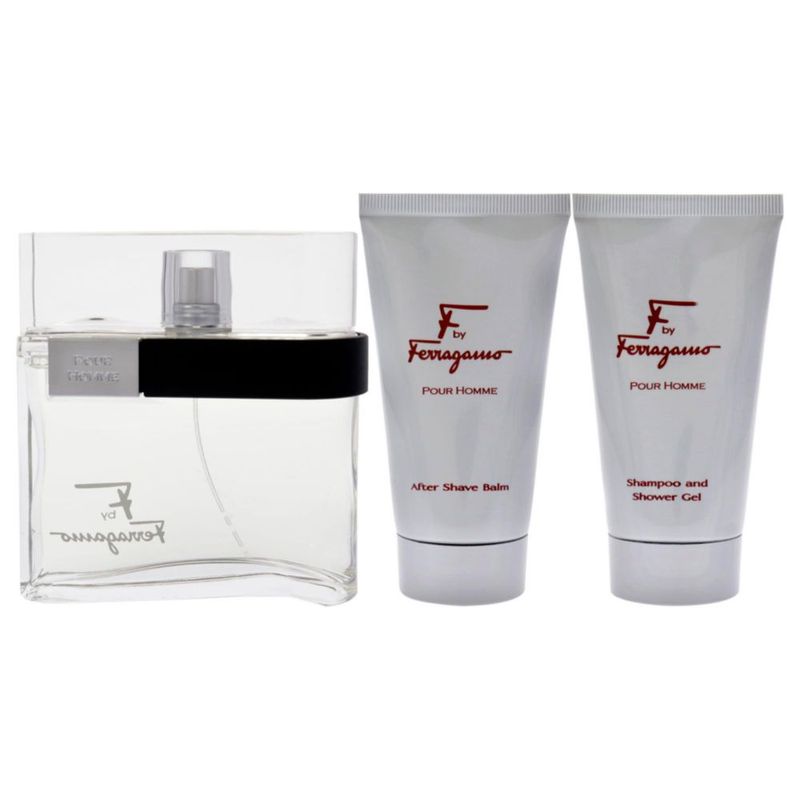 Set de regalo Ferragamo F para hombre EDT 100 ml gel de ducha 75 ml bálsamo 50 ml