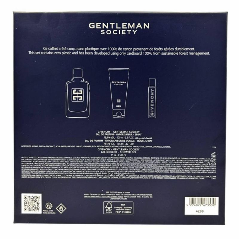 Set de regalo Givenchy Gentlemen Society para hombre EDP 100 ml x 2 + 12 ml