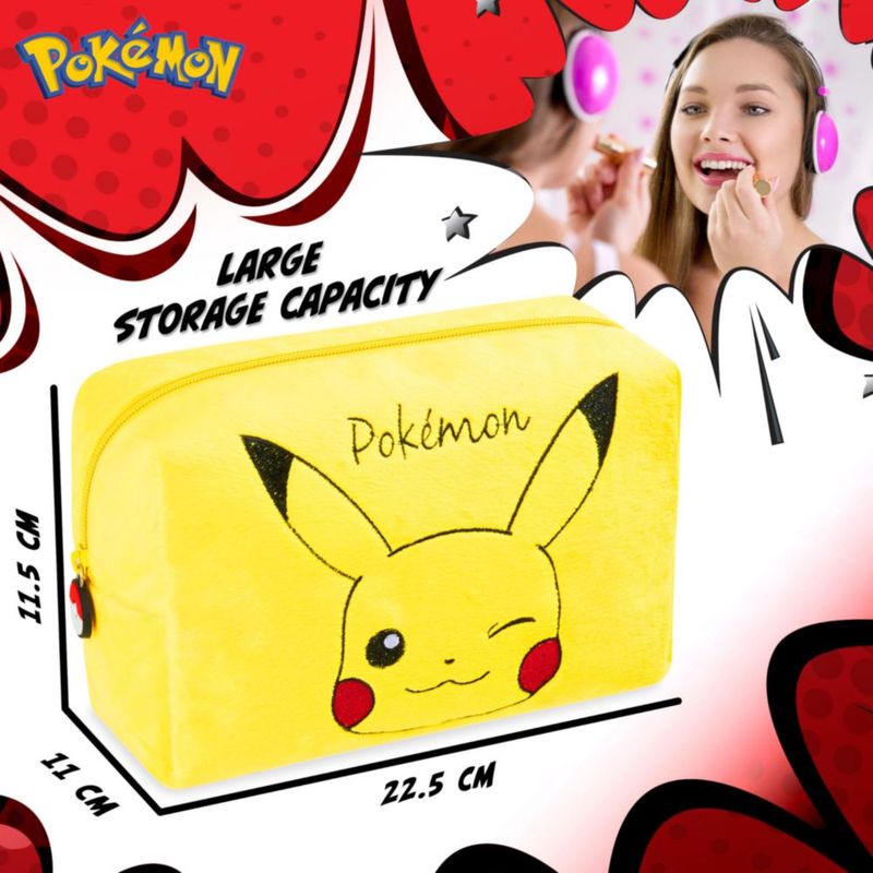 Bolsa de maquillaje Pokémon Pikachu bolsa de viaje para mujeres hombres y niños