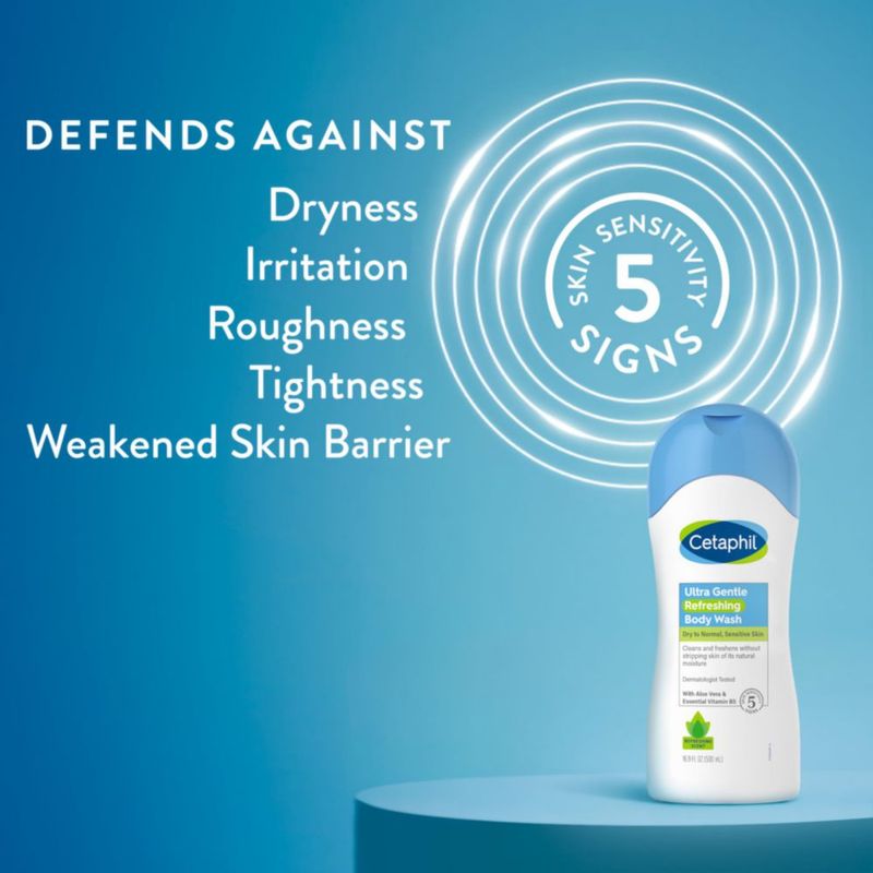 Gel de baño Cetaphil Ultra Suave Refrescante 500 ml paquete de 3