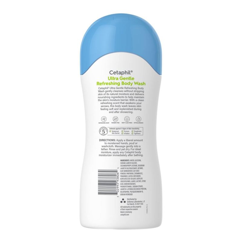 Gel de baño Cetaphil Ultra Suave Refrescante 500 ml paquete de 3