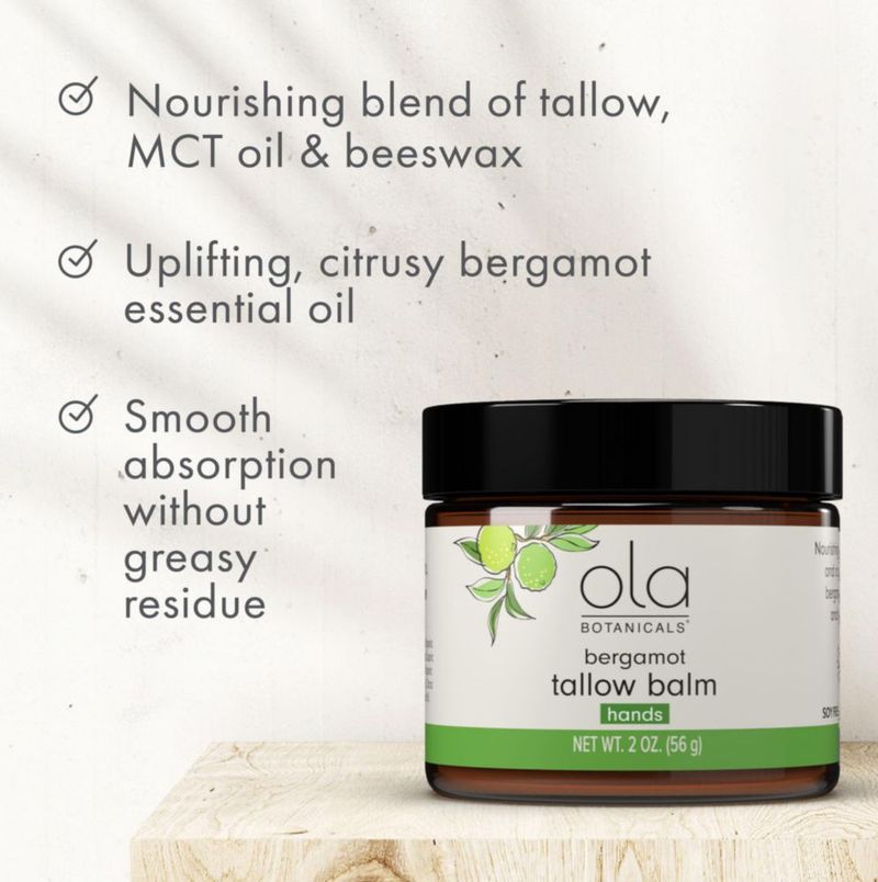 Bálsamo Dr. Mercola Ola Tallow Hands con aceite esencial de bergamota