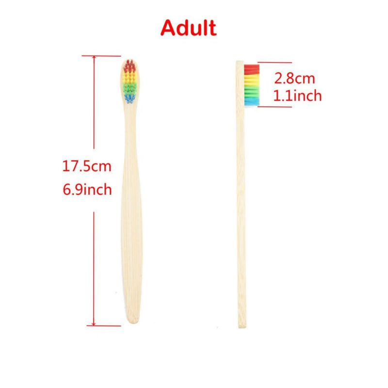 Juego familiar de cepillos de dientes SEVENHEAD Bamboo para adultos y niños 6+4 unidades