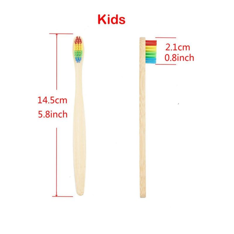 Juego familiar de cepillos de dientes SEVENHEAD Bamboo para adultos y niños 6+4 unidades