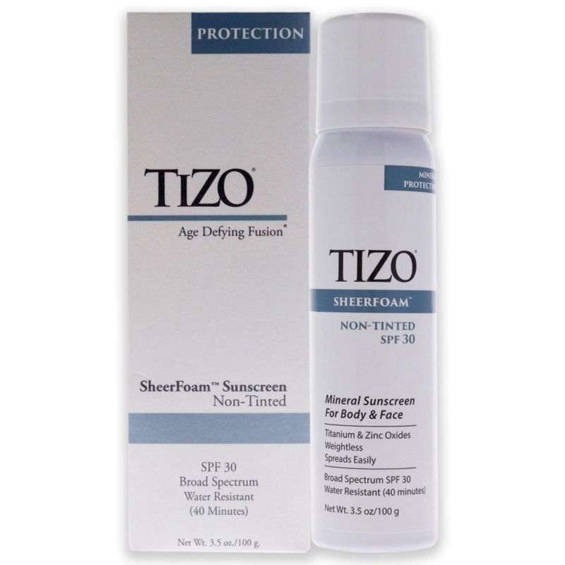 Protector solar TIZO SHEERFOAM™ PARA CUERPO Y ROSTRO SPF 30 no teñido
