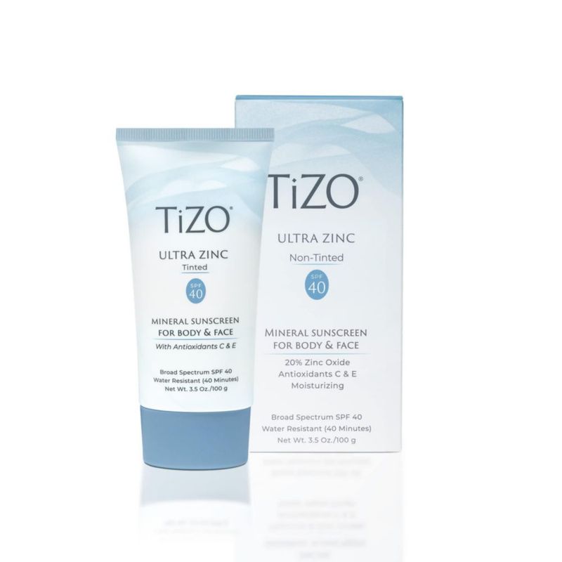 Protector solar TIZO Ultra Zinc para rostro y cuerpo con SPF 40 100 ml