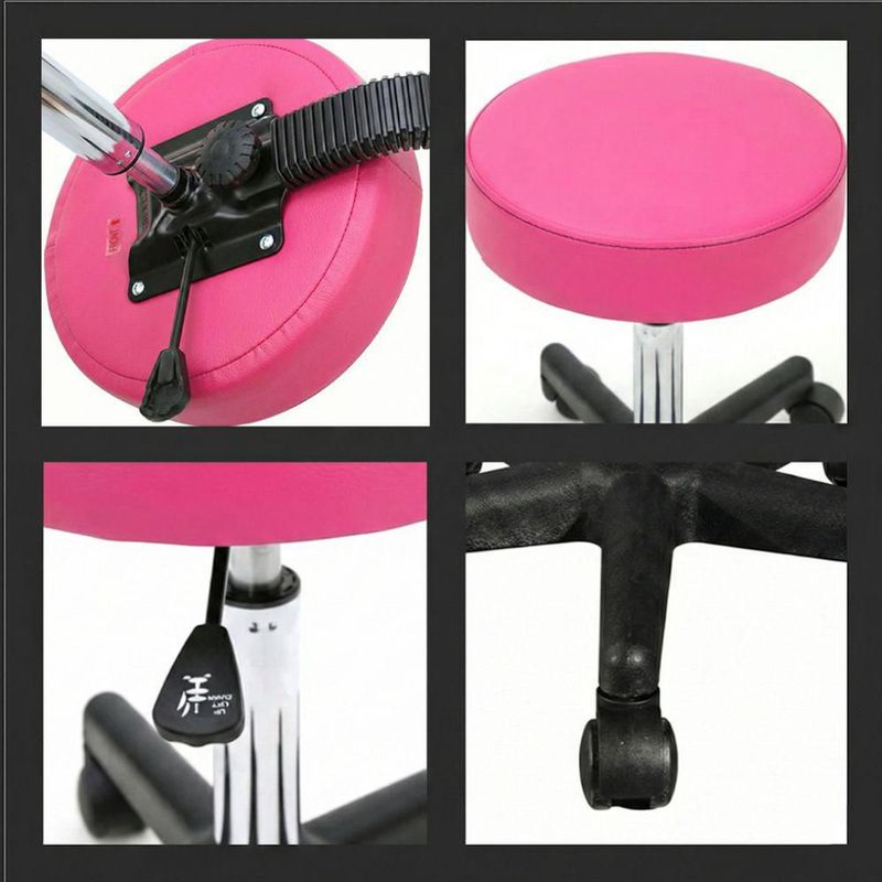 Taburete Banco con Respaldo Ask Rosa 360° Vanlig Ergonómico Hidráulico con Altura Ajustable para Consultorio Spa Tatoo