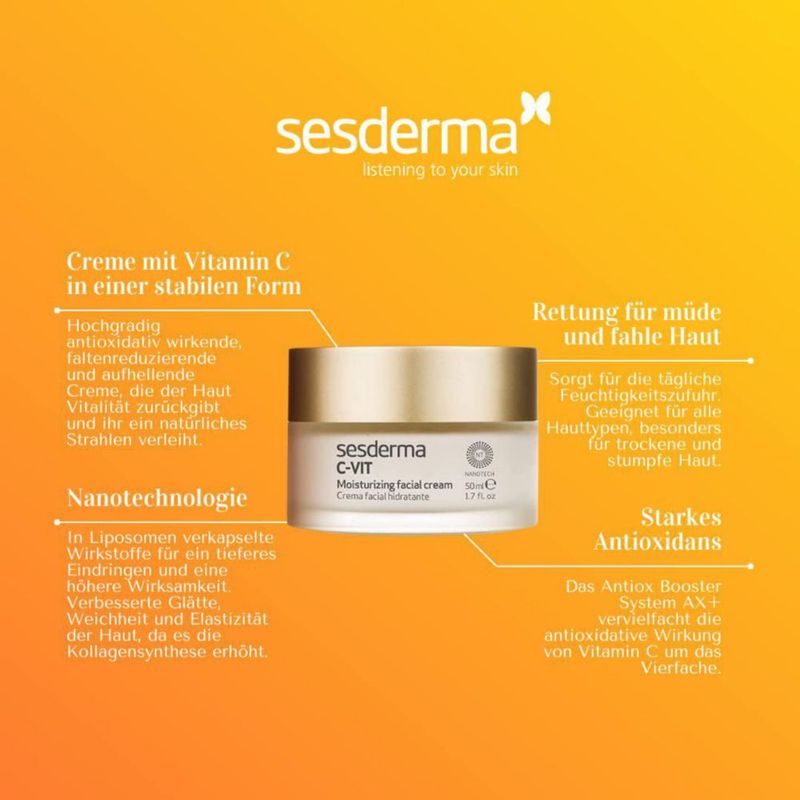 Crema facial hidratante Sesderma C-VIT Vitamina C 50 ml seca