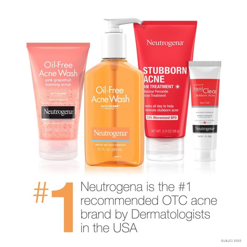 Almohadillas limpiadoras faciales Neutrogena Rapid Clear con ácido salicílico al 2%