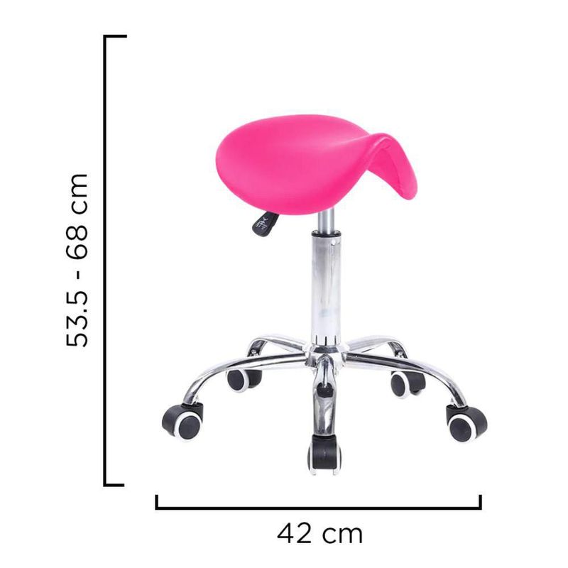 Taburete Banco Profesional Ask Rosa 360° Vanlig Ergonómico Hidráulico con Altura Ajustable para Consultorio Spa Tatoo Salon de Belleza