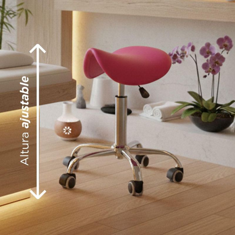 Taburete Banco Profesional Ask Rosa 360° Vanlig Ergonómico Hidráulico con Altura Ajustable para Consultorio Spa Tatoo Salon de Belleza