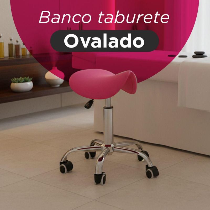Taburete Banco Profesional Ask Rosa 360° Vanlig Ergonómico Hidráulico con Altura Ajustable para Consultorio Spa Tatoo Salon de Belleza