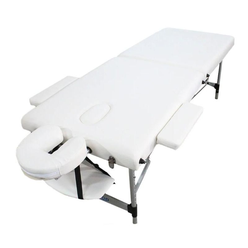 Cama de Masaje Plegable Pataya Vanlig Aluminio Altura Ajustable Y Bolsa Transportadora Tatuaje Cama Spa Faciales Pestañas Blanca