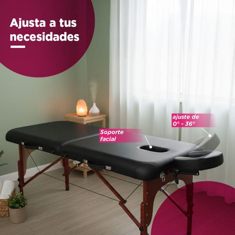 Cama De Masaje Plegable Beirut Vanlig De Madera Profesional Antideslizante con Altura Ajustable Portátil Spa Tatoo Fisioterapia