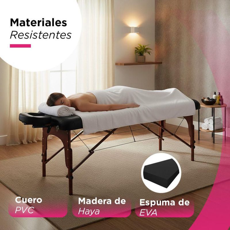 Cama De Masaje Plegable Beirut Vanlig De Madera Profesional Antideslizante con Altura Ajustable Portátil Spa Tatoo Fisioterapia