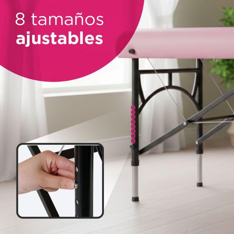 Cama De Masaje Profesional Ajustable Aley Vanlig Uso Rudo Antideslizante Portatil Spa Salon Pestañas Tatoo Rosa