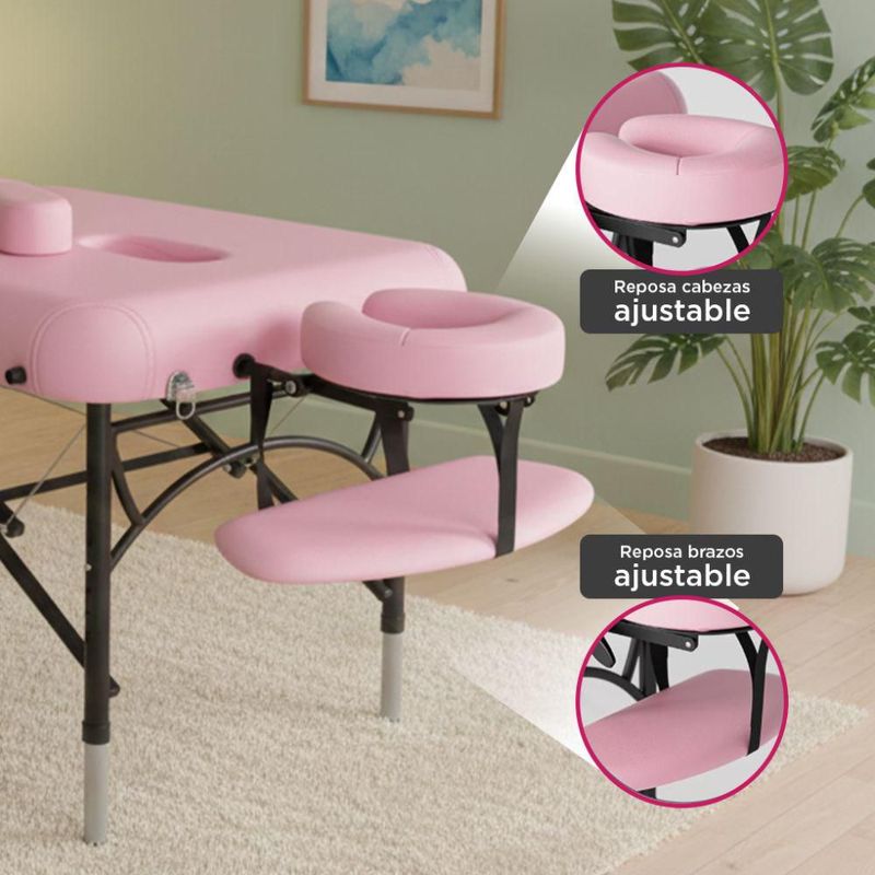 Cama De Masaje Profesional Ajustable Aley Vanlig Uso Rudo Antideslizante Portatil Spa Salon Pestañas Tatoo Rosa