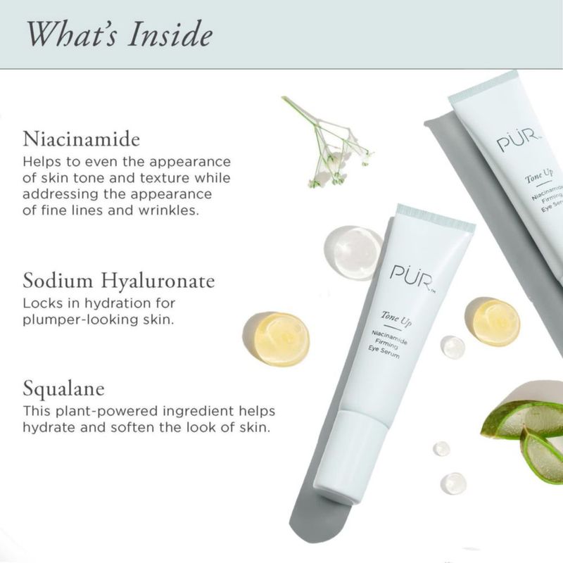 Sérum para ojos PUR MINERALS que tonifica y reafirma la niacinamida para mujeres