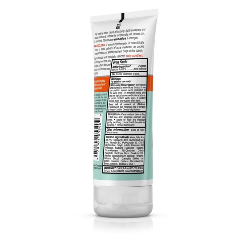Jabón facial Neutrogena sin aceite para el control del estrés para el acné con pepino 177 ml