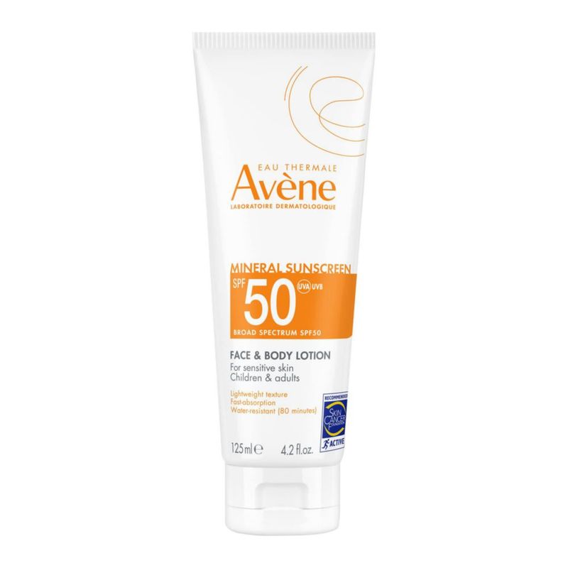 Loción de protección solar Avene Mineral SPF 50 para rostro y cuerpo 125 ml