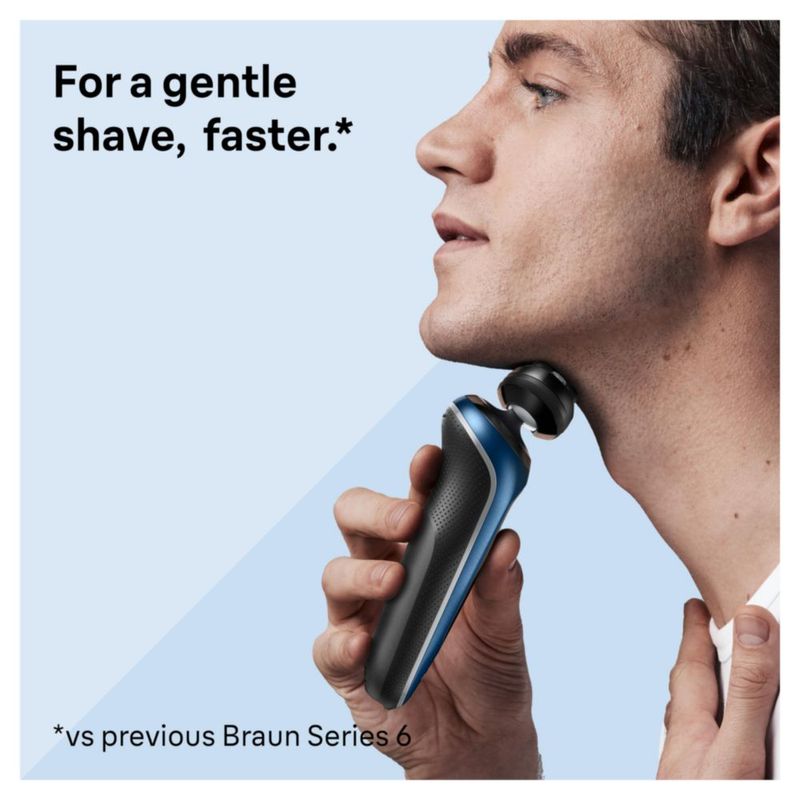 Afeitadora eléctrica Braun Series 6 6120s para hombre húmedo y seco color azul