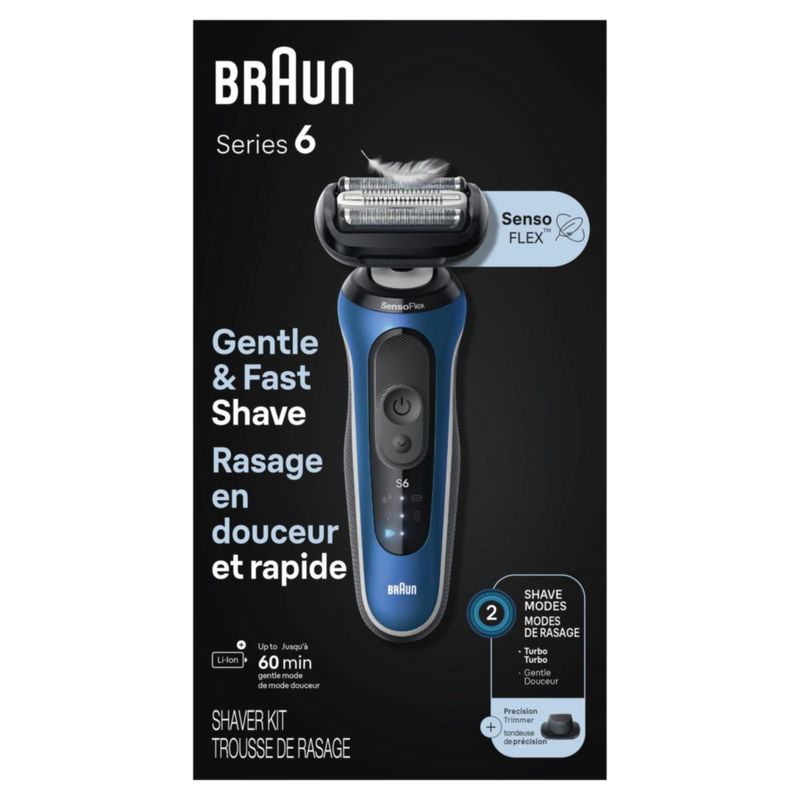 Afeitadora eléctrica Braun Series 6 6120s para hombre húmedo y seco color azul