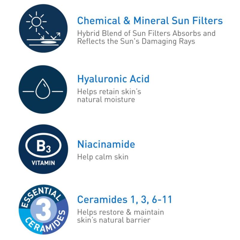 Protector solar CeraVe Hydrating Sheer SPF 30 para rostro y cuerpo 90 ml