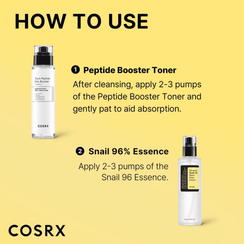 Set para el cuidado de la piel COSRX Snail Mucin 96% Peptide Booster Serum