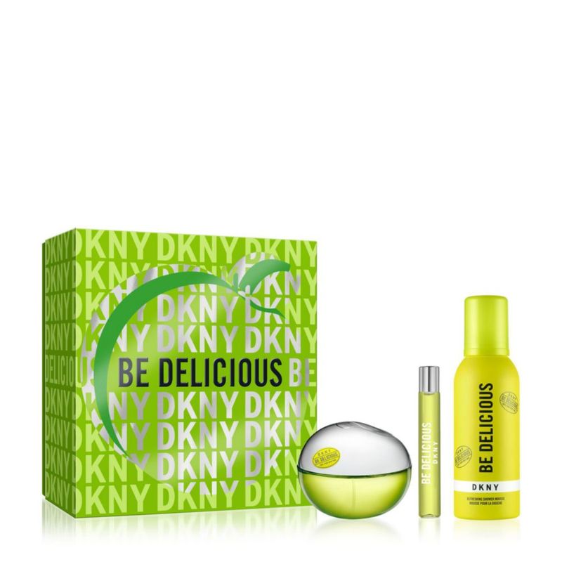 Set de regalo Perfume DKNY Be Delicious para mujer de 100 ml + 15 ml + 150 ml