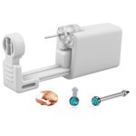 Kit de piercing nasal SLVIEKAE con pistola perforada para fosas nasales color azul