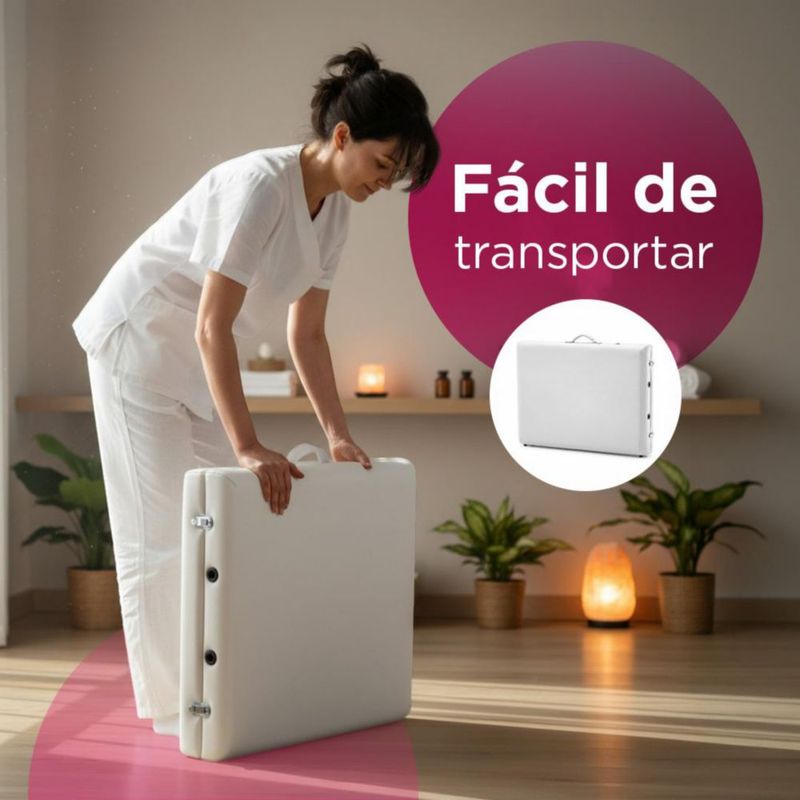 Camilla De Masaje Portátil Maldiva Vanlig Con Bolsa De Transporte Altura Ajustable Fácil De Limpiar Profesional Spa Belleza Tatuajes Pestañas Blanco