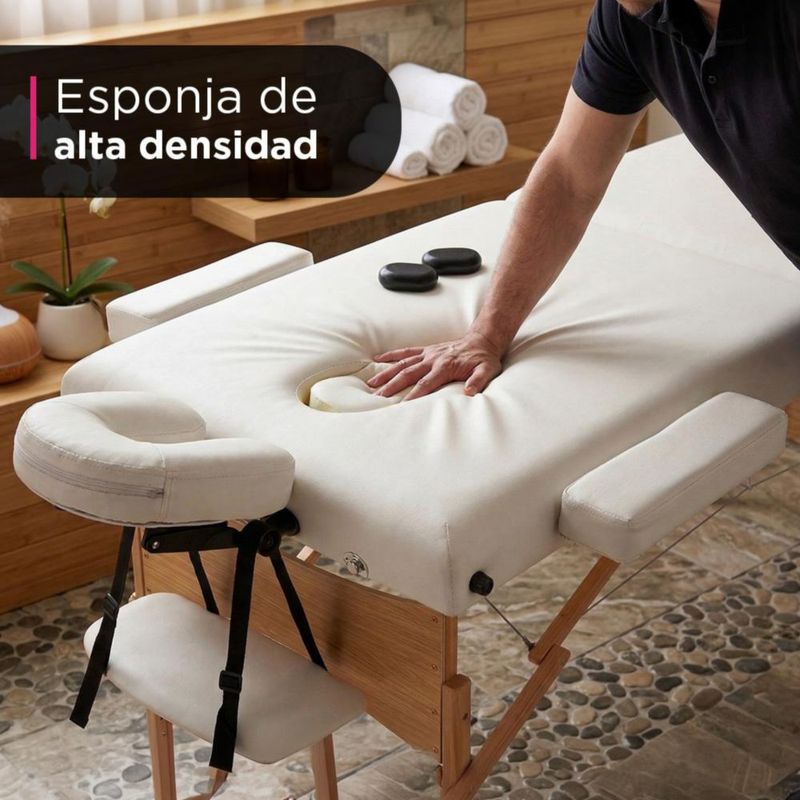 Camilla De Masaje Portátil Maldiva Vanlig Con Bolsa De Transporte Altura Ajustable Fácil De Limpiar Profesional Spa Belleza Tatuajes Pestañas Blanco
