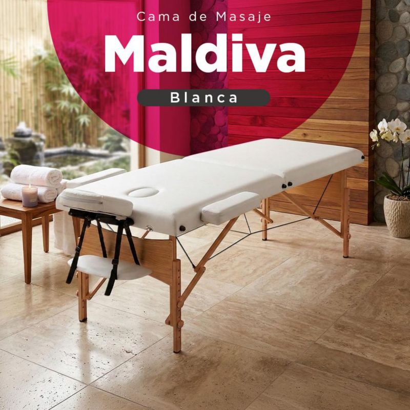 Camilla De Masaje Portátil Maldiva Vanlig Con Bolsa De Transporte Altura Ajustable Fácil De Limpiar Profesional Spa Belleza Tatuajes Pestañas Blanco