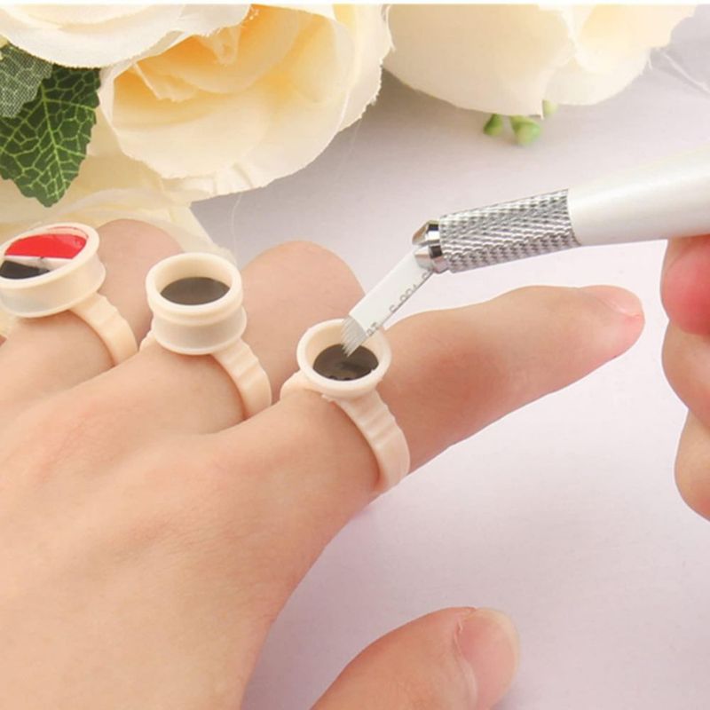 Juego de anillos con pigmentos para tatuajes Hipifans 100 unidades silicona suave