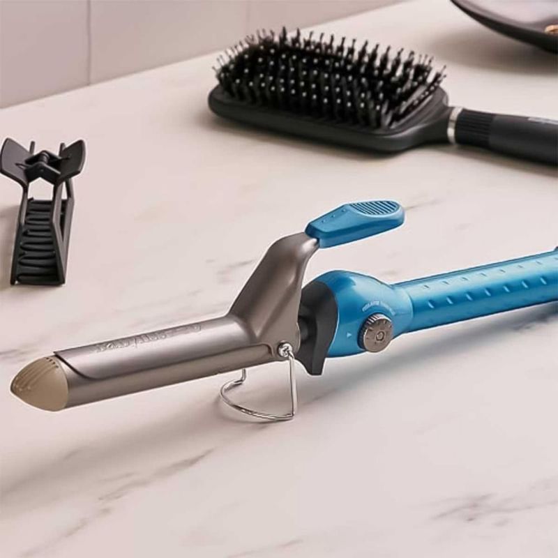 Tenaza Rizos Profesional Babylisspro Nano Titanium 1.5 In Azul Acero