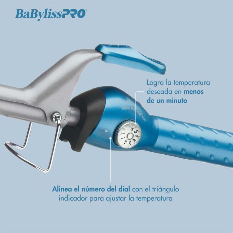 Tenaza Rizos Profesional Babylisspro Nano Titanium 1.5 In Azul Acero