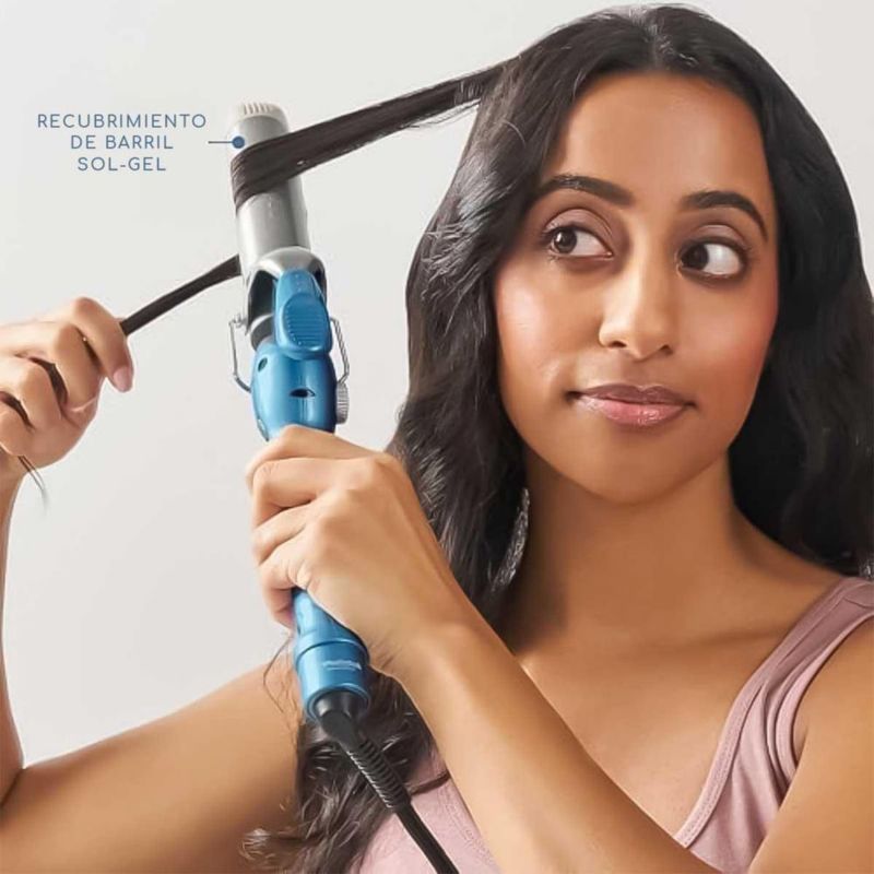 Tenaza Rizos Profesional Babylisspro Nano Titanium 1.5 In Azul Acero