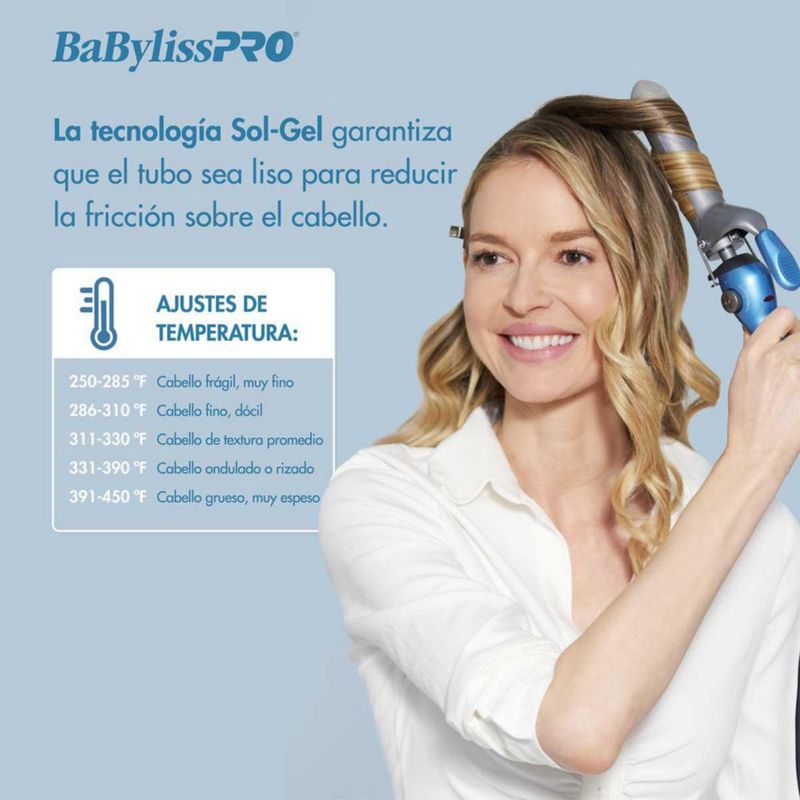 Tenaza Rizos Profesional Babylisspro Nano Titanium 1.5 In Azul Acero
